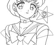Coloriage Sailor Mercure kawaii