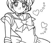 Coloriage Sailor Mercury en belle pose
