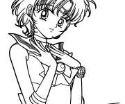Coloriage Sailor Mercury, sp&eacute;cialiste de la force d'eau