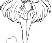 Coloriage Sailor Moon &agrave; motif en coeur