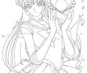 Coloriage Sailor Moon a trouv&eacute; le cinqui&egrave;me cristal