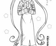 Coloriage Sailor Moon aux long cheveux