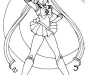 Coloriage Sailor Moon avec croissant