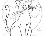 Coloriage Sailor Moon Chat Artémis