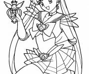 Coloriage Sailor Moon en cherchant le crystal myst&eacute;rieux