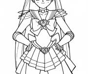 Coloriage Sailor Moon en costume de combat