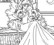 Coloriage Sailor Moon en jour de mariage