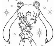 Coloriage Sailor Moon en pose de victoire