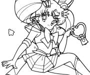 Coloriage Sailor Moon kawaii anime pour fille