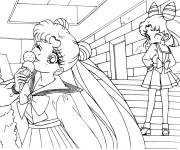 Coloriage Sailor Moon mange de la glace
