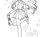 Coloriage Sailor Moon Rei Hino amoureuse