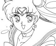 Coloriage Sailor Moonla superh&eacute;ro&iuml;ne heureuse