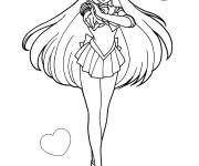 Coloriage Sailor Vee aux cheveux magiques