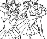Coloriage et dessins gratuit Sailor Venus et Uranus en portrait à imprimer