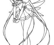 Coloriage Super-h&eacute;ro&iuml;ne Sailormoon avec des ailes