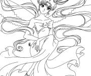 Coloriage Usagi en jolie robe de soir&eacute;e