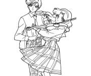 Coloriage Usagi en jouant la musique