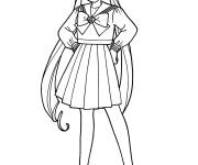 Coloriage Usagi l'&eacute;coli&egrave;re cr&eacute;dule et coquine Usagi