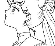 Coloriage Usagi pensive