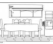 Coloriage et dessins gratuit Salle à manger à découper à imprimer