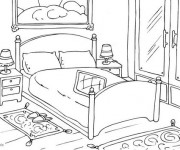 Coloriage Chambre de Nuit