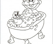 Coloriage Enfant dans Une Baignoire