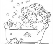 Coloriage La Petite princesse prend une douche