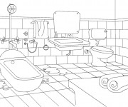 Coloriage Paysage de Salle de Bain