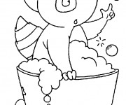 Coloriage Renard &agrave; la Salle de Bain