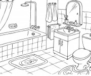Coloriage Salle de Bain &agrave; colorier