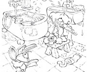 Coloriage Salle de Bain dessin animé