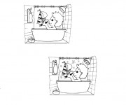 Coloriage Salle de Bain et Activit&eacute;s