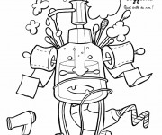 Coloriage Salle de Bain mobile comique