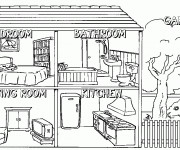 Coloriage Intérieur maison