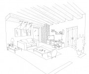 Coloriage Intérieur Maison à télécharger