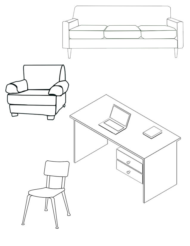 Coloriage Meubles de Salon  dessin  gratuit  imprimer