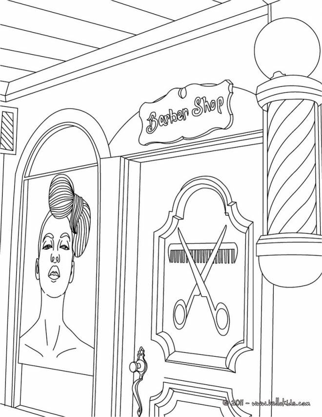 Coloriage et dessins gratuits Salon de coiffure barbier à imprimer