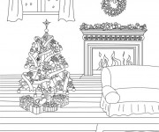 Coloriage et dessins gratuit Salon en Noel à imprimer