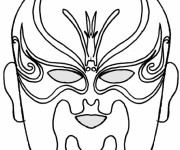 Coloriage Masque Samourai facile