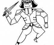 Coloriage Samourai &agrave; d&eacute;corer