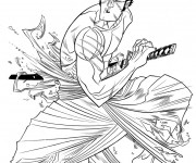 Coloriage Samourai Animation