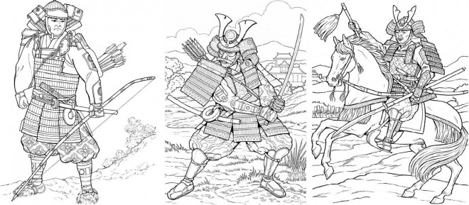 Coloriage et dessins gratuits Samourai au Japon à imprimer