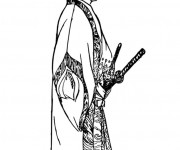 Coloriage Samourai en Hakama