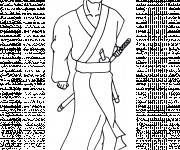 Coloriage Samourai Kimono