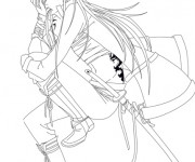 Coloriage Samourai stylis&eacute;