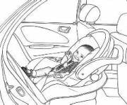 Coloriage B&eacute;b&eacute; sur les si&egrave;ges arri&egrave;re de la voiture pour plus de s&eacute;curit&eacute;