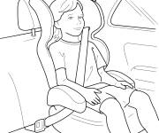 Coloriage Boucler la ceinture dans la voiture