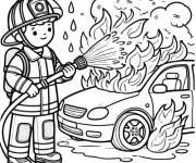 Coloriage Comment &eacute;teindre un feu de voiture