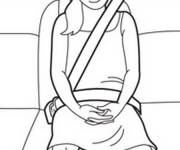 Coloriage La ceinture attach&eacute; dans la voiture pour plus de s&eacute;curit&eacute;