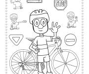 Coloriage Norme de sécurité pour un vélo à imprimer